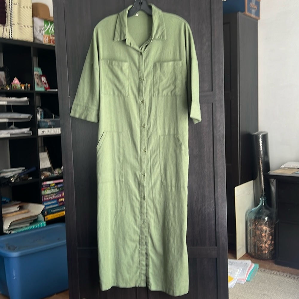 Long dress army green Sz M